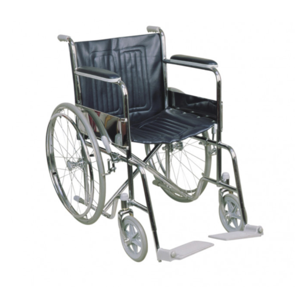 SILLA DE RUEDAS CON APOYABRAZOS Y PEDANAS FIJAS