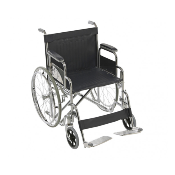 SILLA DE RUEDAS CROMADA PARA OBESOS